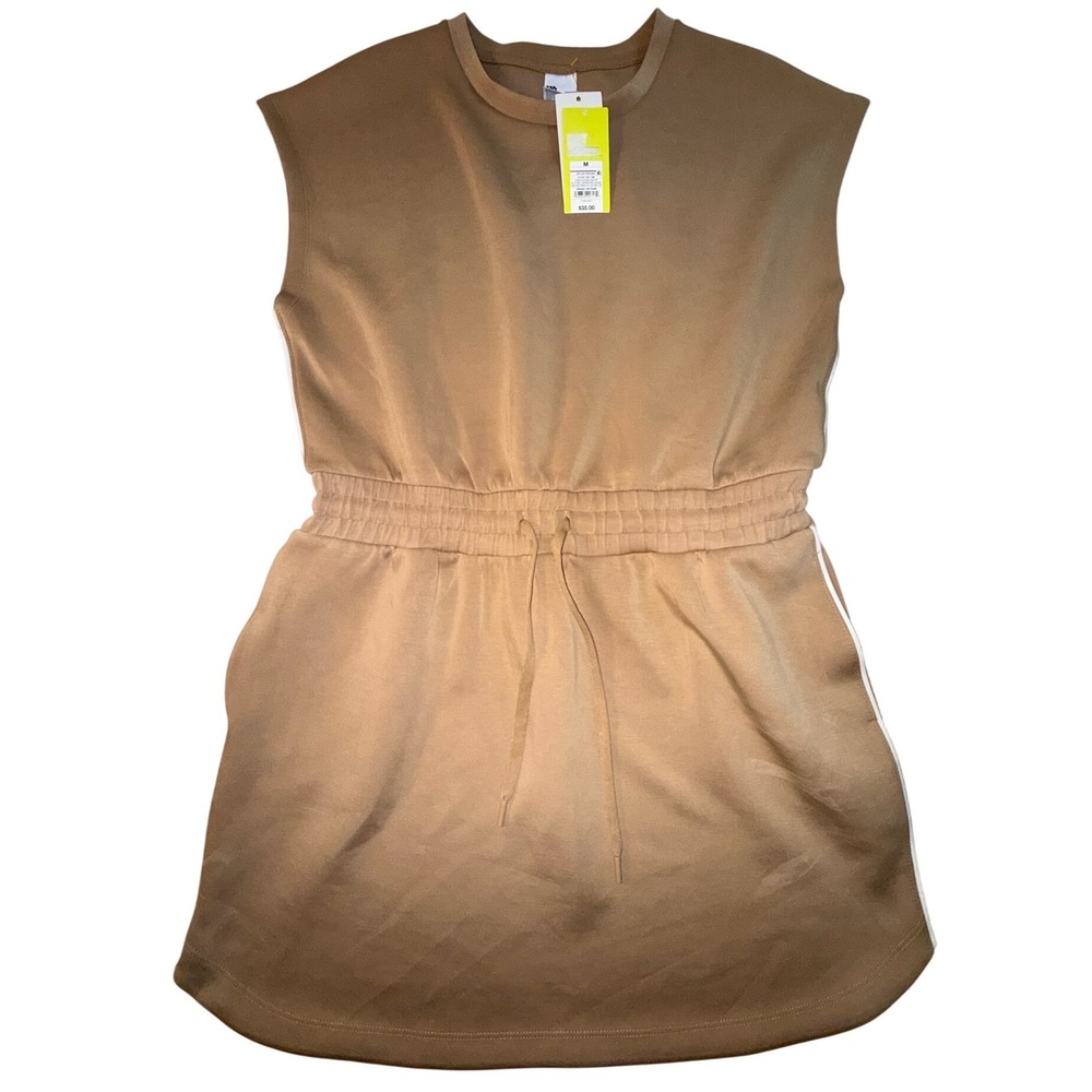 All in Motion Airy Sleek Active Dress Tan Sleeveless Drawstring Waist Size M
